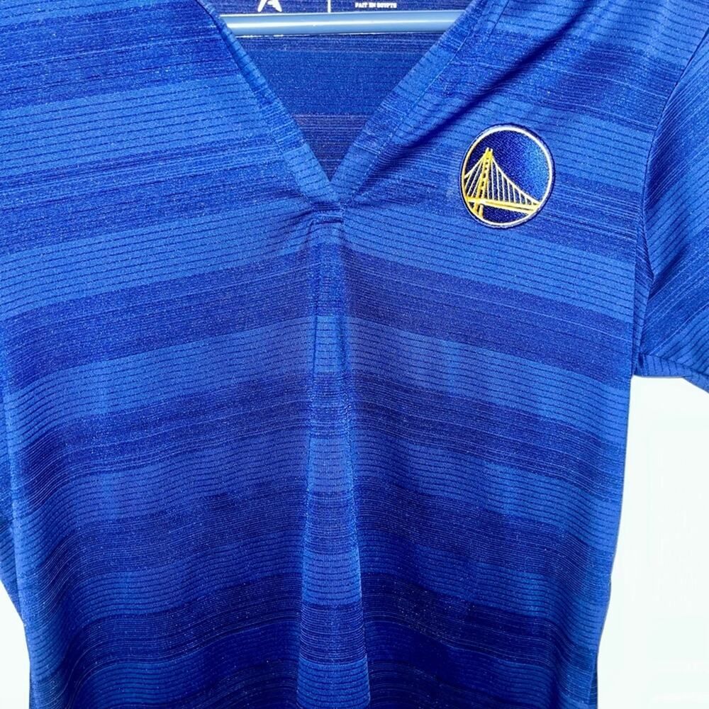 Antigua Kids Blue Striped Jersey with Embroidered Logo